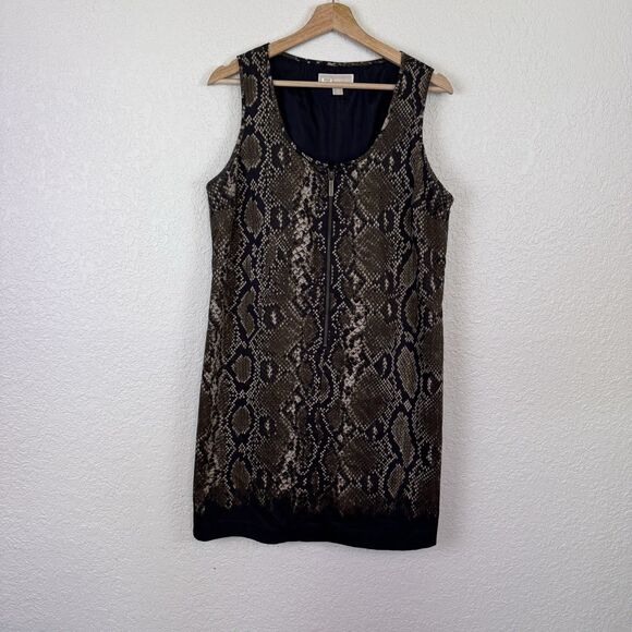 Michael by Michael Kors Zip Snakeskin Sheath Dress Size 10 - Picture 1 of 4